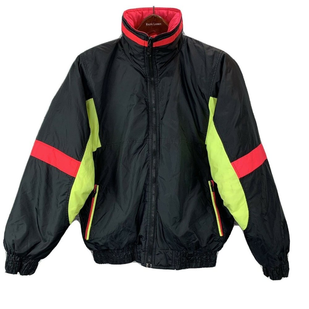 Green Mountain Down Ski Jacket size M Men Neon Black Pink Snowboard Snowmobile